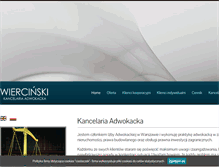 Tablet Screenshot of kancelaria-wiercinski.pl